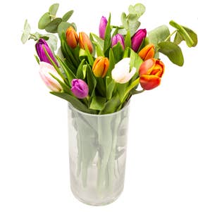 MIMEA Tulipanbukett med eucalyptus