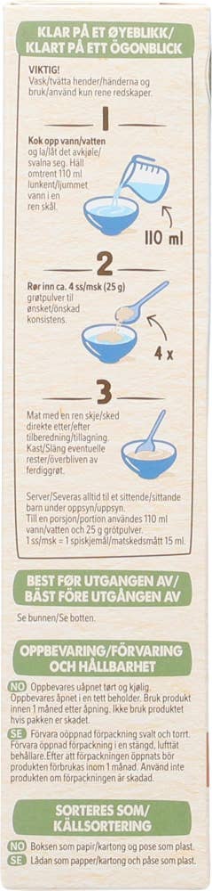 Nestlé Min Fullkornsgrøt med sviske og eple Fra 6 mnd