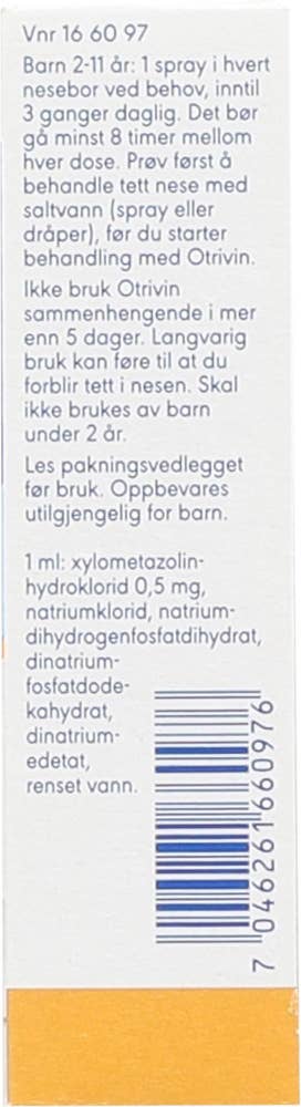 Otrivin nesespray for barn 0,5 mg / ml