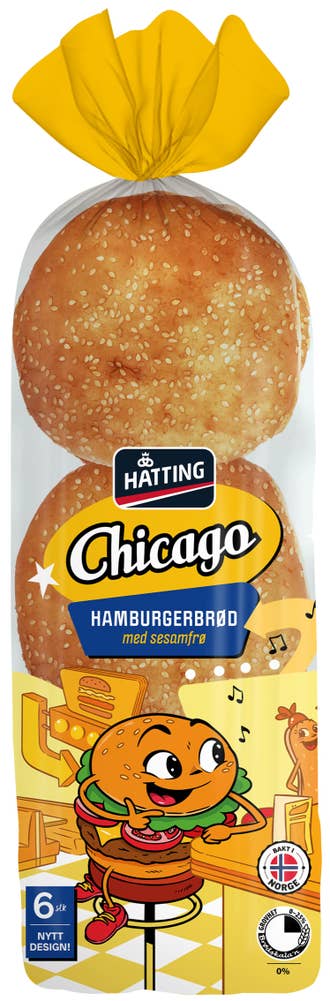 Hatting Chicago Hamburgerbrød 6 stk