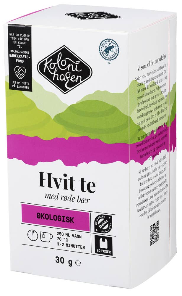 Kolonihagen Hvit te med røde bær Økologisk