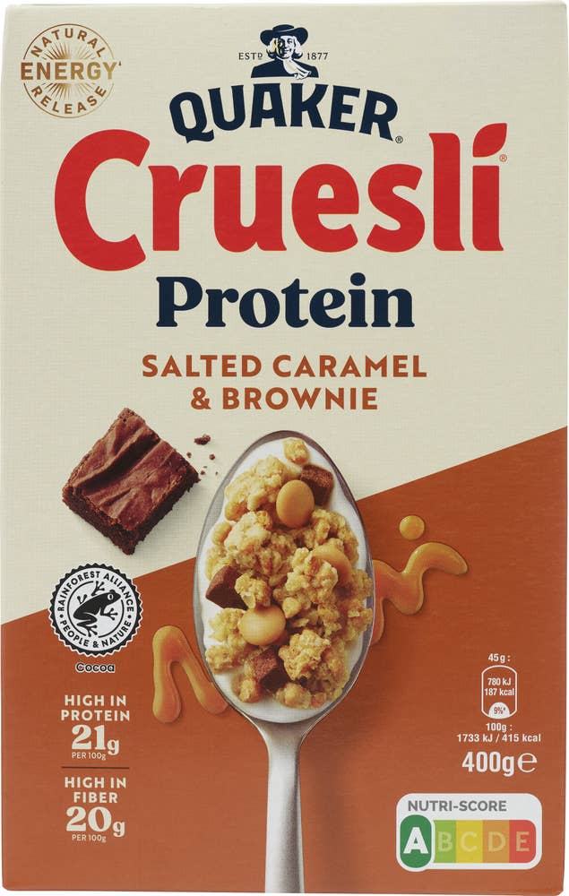 Quaker Cruesli Protein Salted caramel & brownie