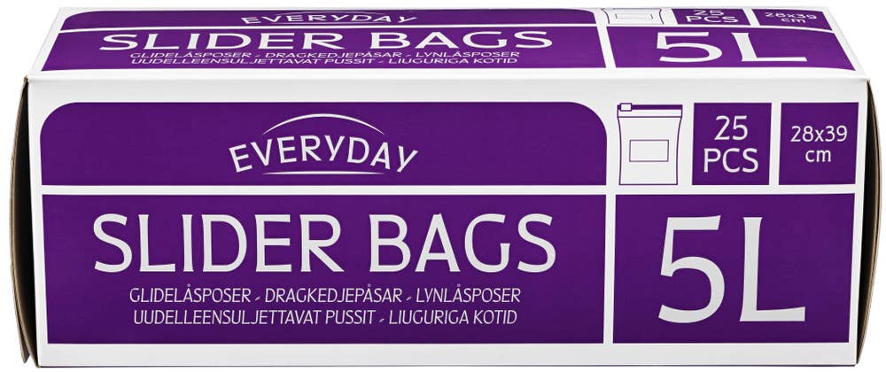 Everyday Lynlåsposer 5l Med glidelås