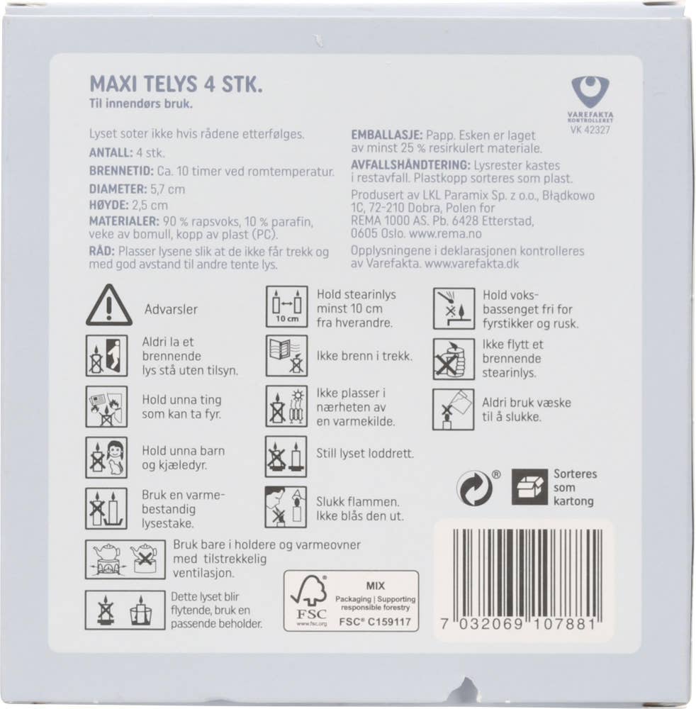 R Maxi-telys i plastkopp 10 timer, 4 stk