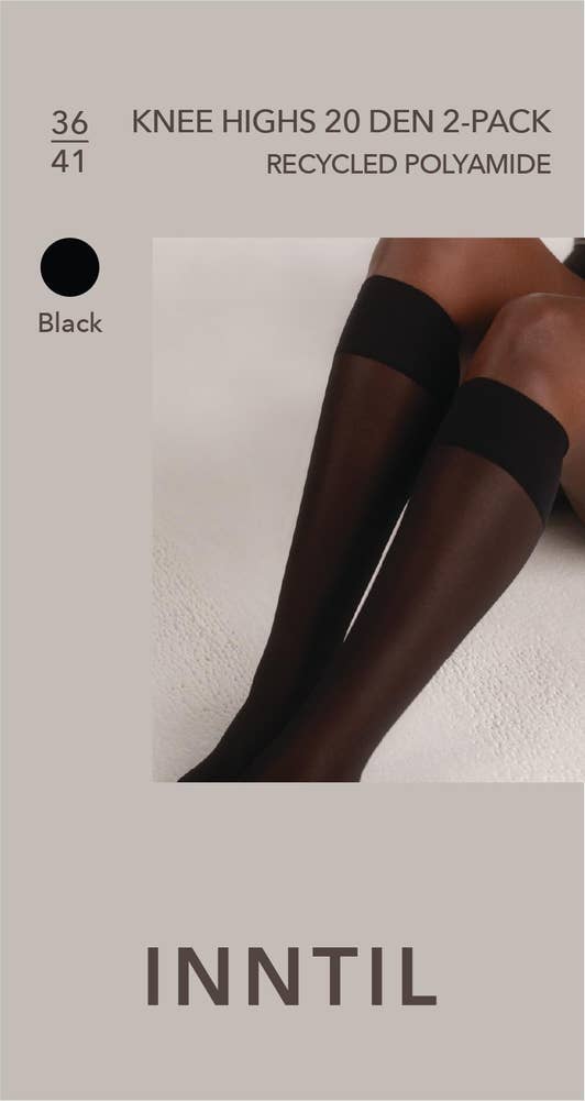 Inntil Knestrømper 20 DEN Sort, str. 36-41