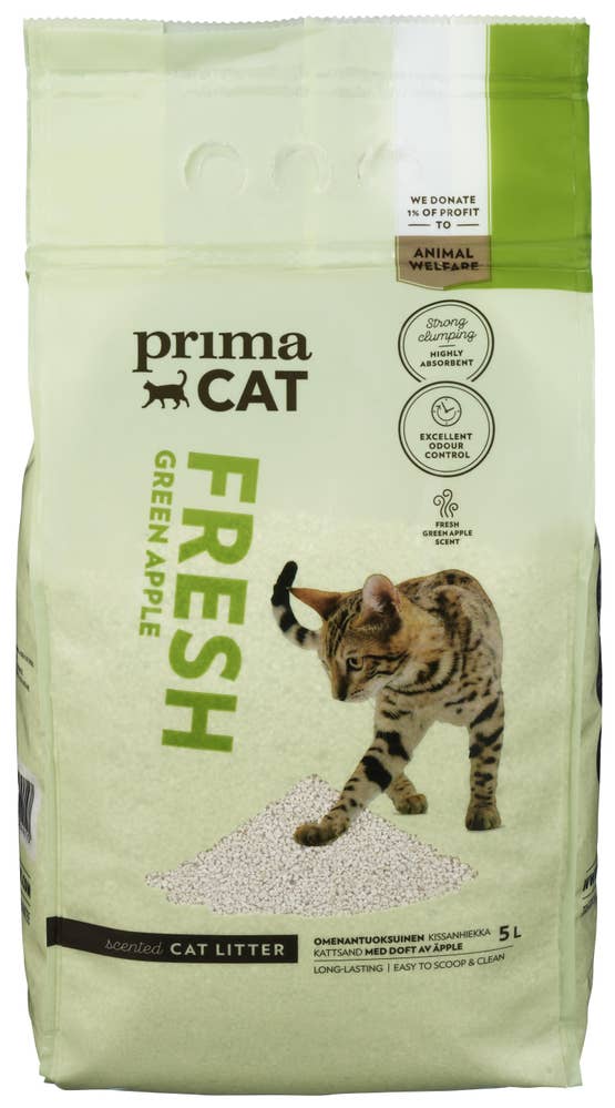 PrimaCat Fresh Green Apple hvit kattesand