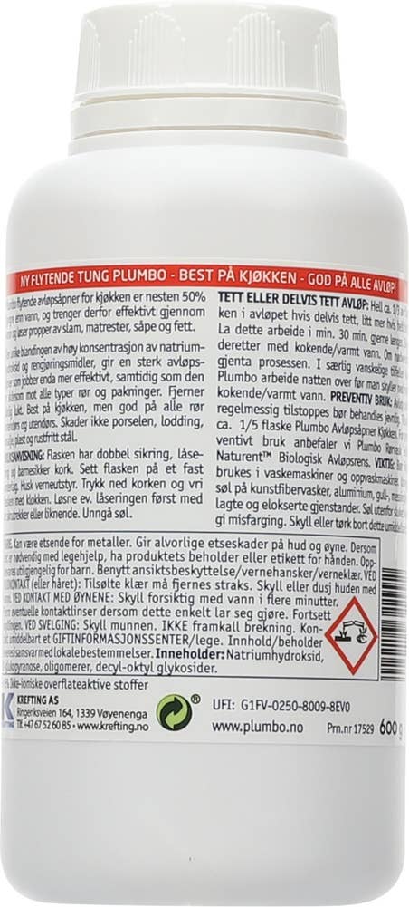 Plumbo Flytende avløpsåpner kjøkken