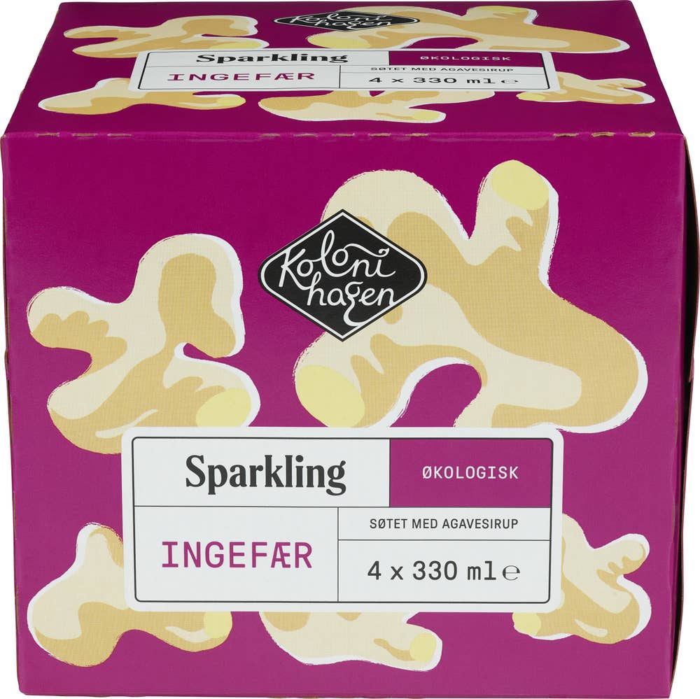 Kolonihagen Økologisk Sparkling ingefær 4 x 330 ml