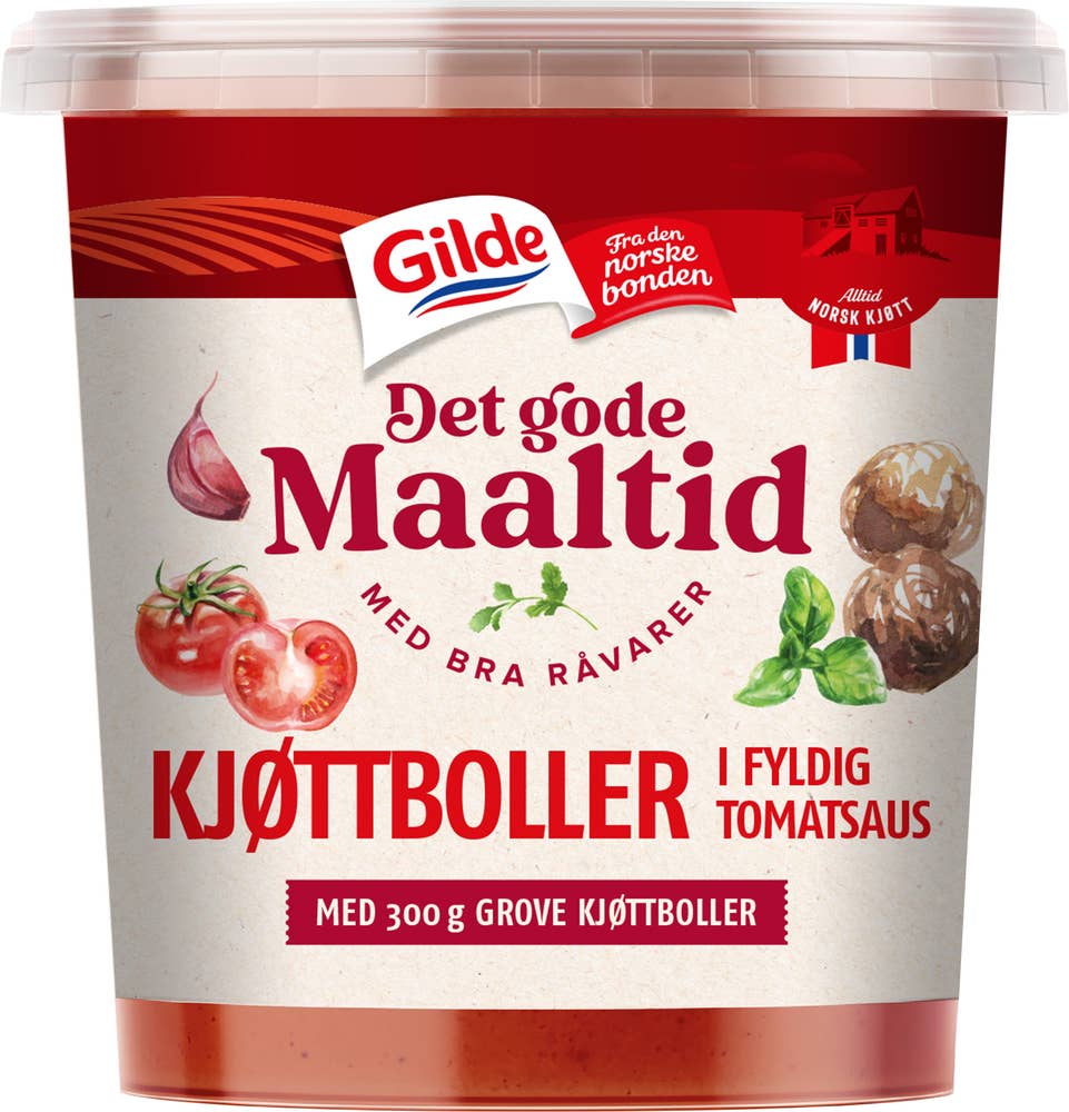 Det gode Maaltid Kjøttboller i Fyldig Tomatsaus
