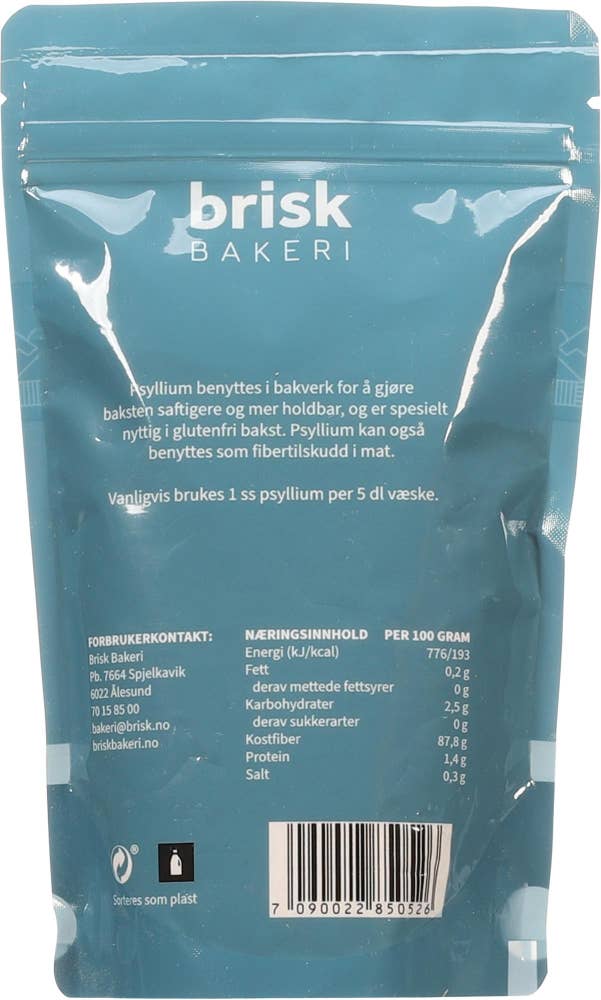 Brisk Psyllium malte frøskall Til baking