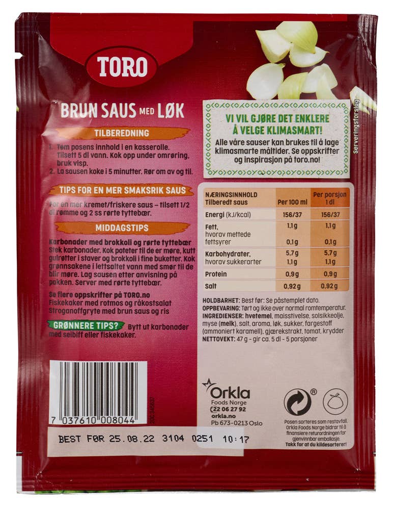 Toro Brun saus med løk