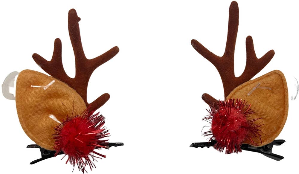 Festive Hårspenne med reinsdyrgevir 2 stk