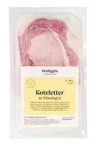 Heldiggris Koteletter Frilandsgris 2 stk, ca 500g