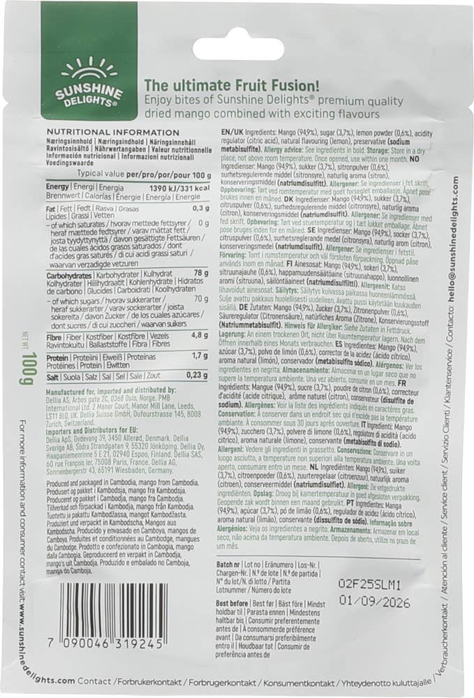 Sunshine Delights Sweet & Sour Lemon Mango