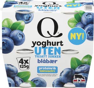 Q Yoghurt blåbær Uten tilsatt sukker, laktosefri