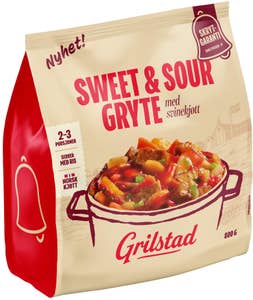 Grilstad Sweet & Sour gryte Til familien! Gryte med kjøtt, grønnsaker og saus