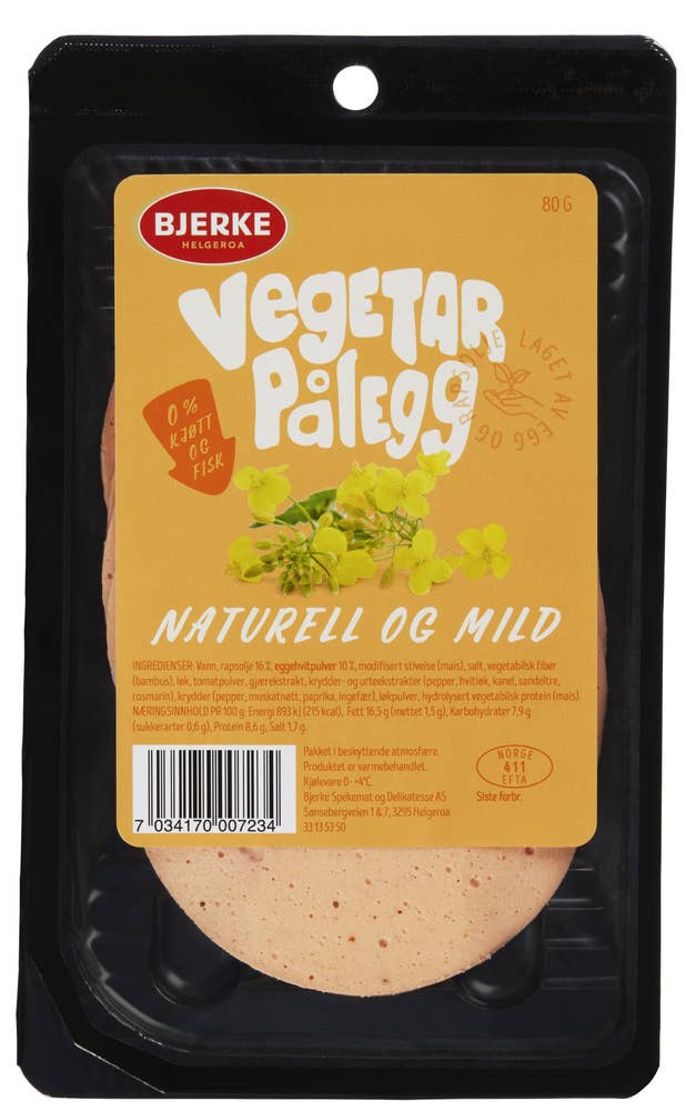 Bjerke Spekemat Vegetarpålegg Naturell og Mild