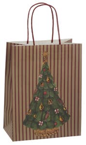Festive Stor gavepose med juletre-motiv 26,5 x 11,8 x 31,8 cm