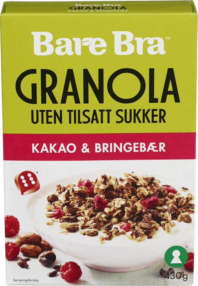 Bare Bra Granola Kakao og Bringebær