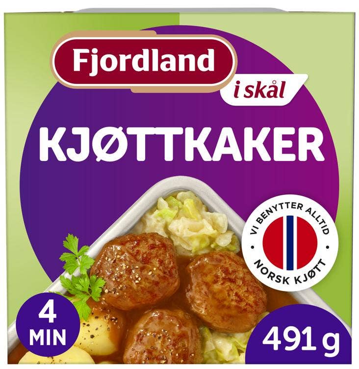 Fjordland Kjøttkaker I saus med kålstuing og poteter