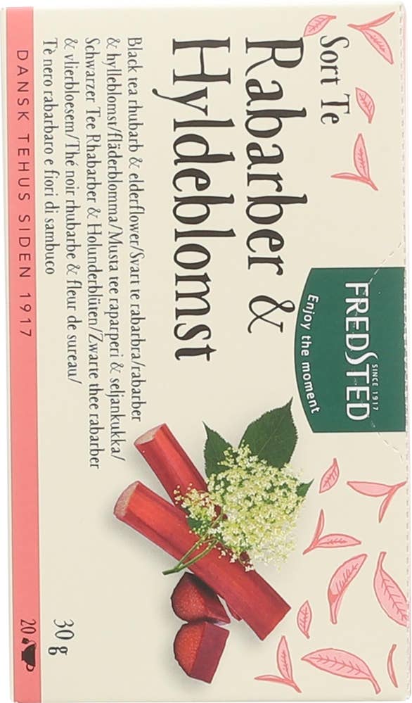 Fredsted Sort te med rababra og hylleblomst 16 poser