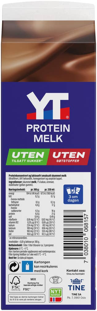 TINE YT proteinmelk Kakao