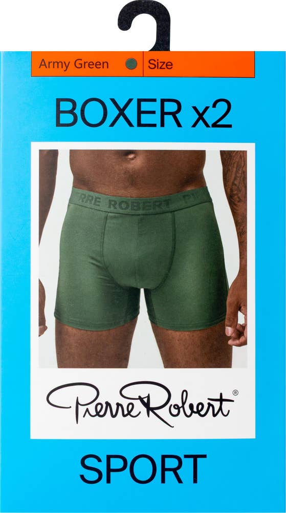 Pierre Robert 2x Boxer Sport Herre, Grønn XL
