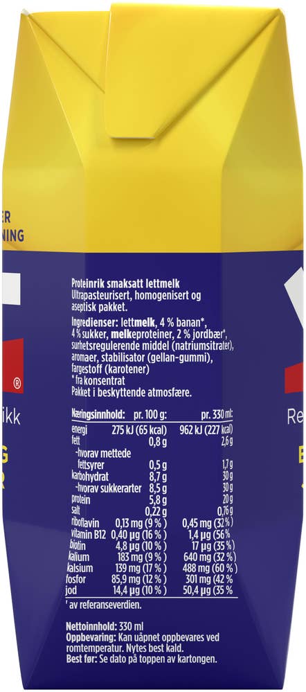 TINE YT restitusjonsdrikk Banan og jordbær