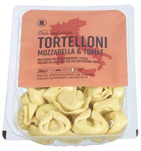 R Tortelloni tomat og mozzarella
