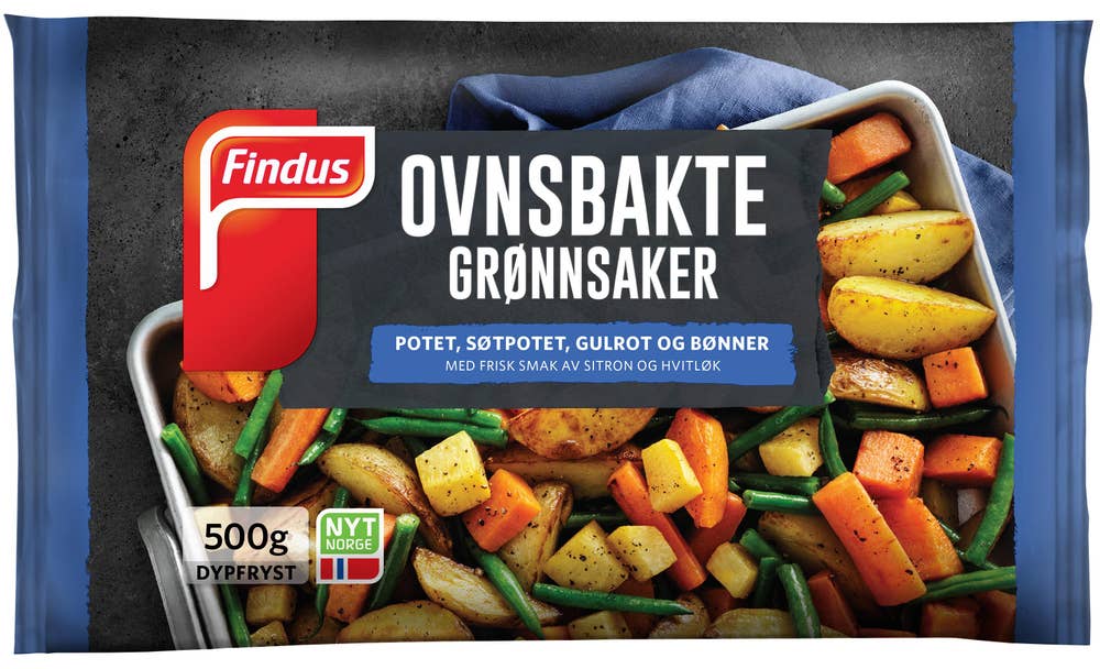 FINDUS Ovnsbakte Grønnsaker Urter Sitron og Hvitløk