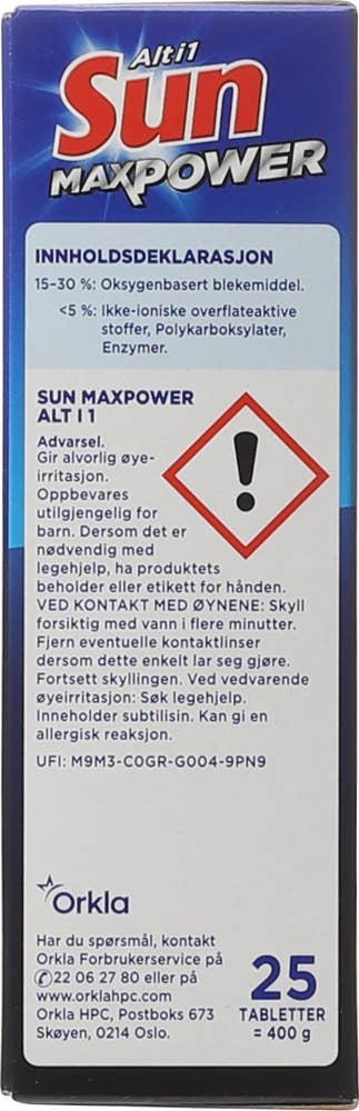 Sun Maxpower Alt i 1 25 tab.
