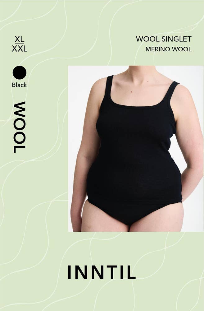 Inntil Ullsinglet Sort, str XL-XXL