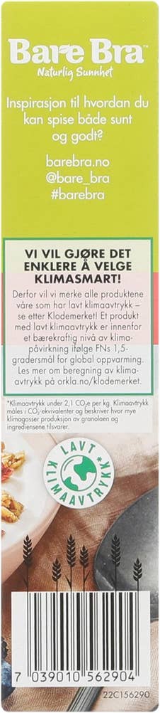 Bare Bra Granola Glutenfri Blåbær, Rabarbra og Kardemomme