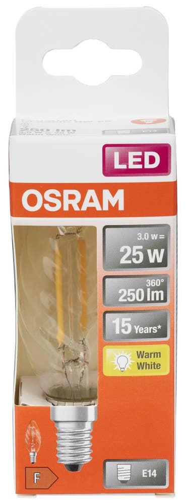 Osram Led Star Cl Bw FIL 25 Non-Dim 2,5W Klar E14
