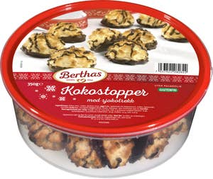 BERTHAS Kokostopper med sjokolade