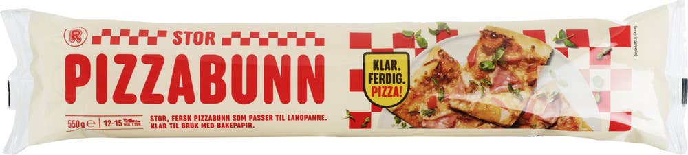 R Fersk stor pizzabunn