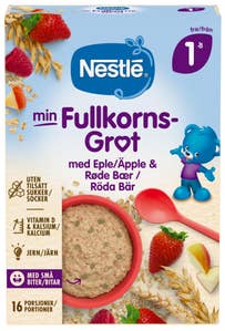 Nestlé Min Fullkornsgrøt med eple og røde bær Fra 1 år