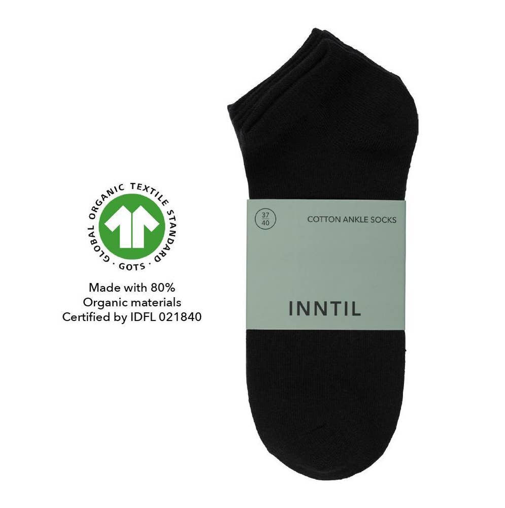 Inntil Ankelsokker i bomull Sort, str. 37-40