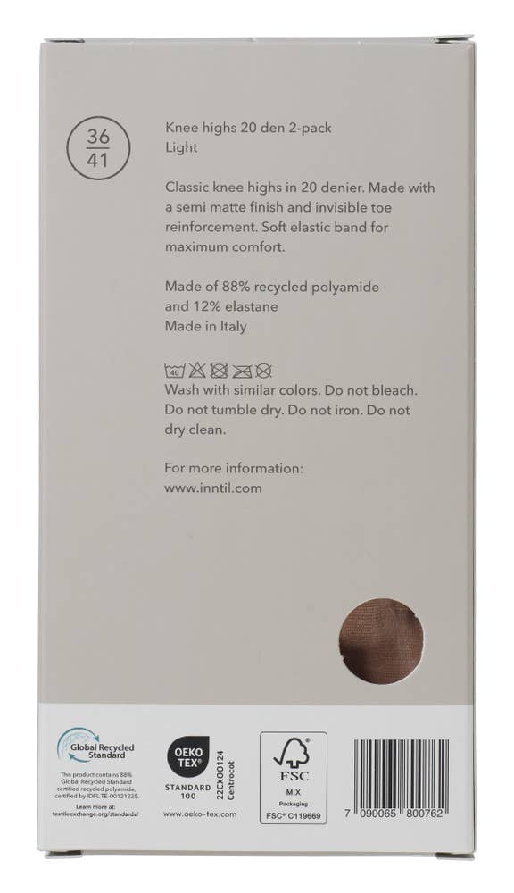 Inntil Knestrømper 20 DEN Lys, str. 36-41