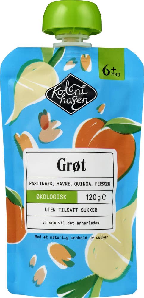 Kolonihagen Økologisk grøt med pastinakk og fersken Fra 6 mnd