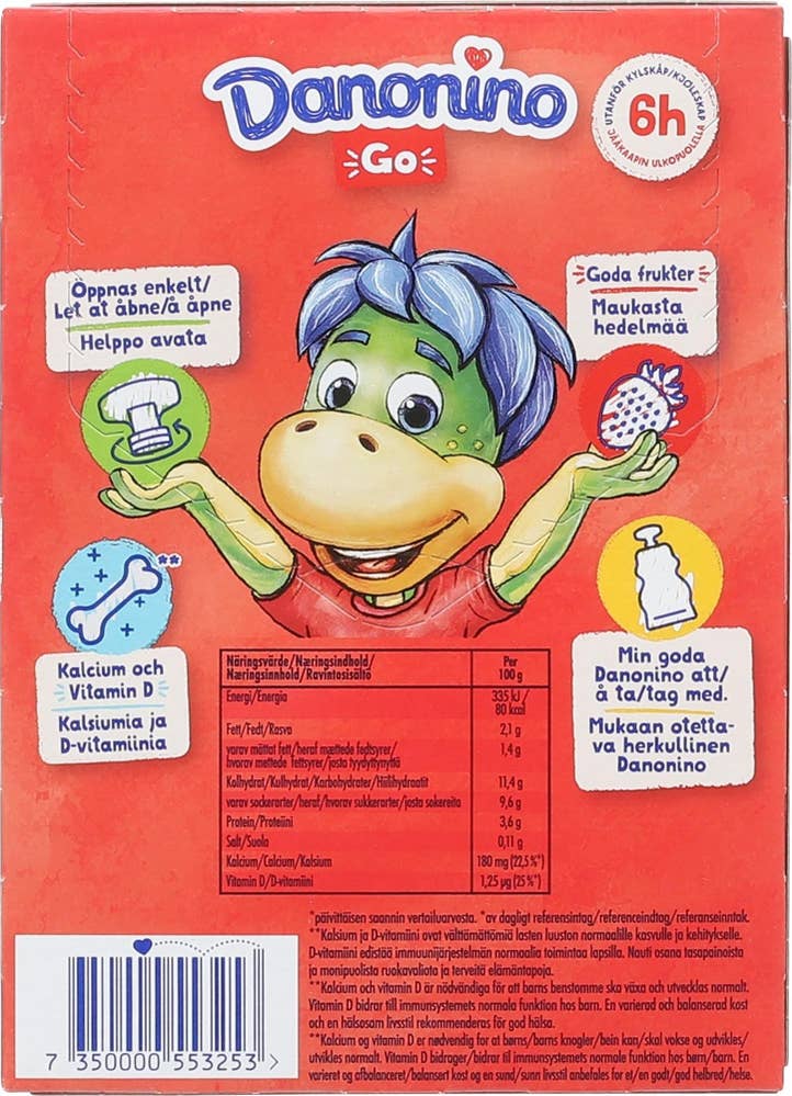 Danonino Klemmeposer med banan- & jordbærsmak 4x70g