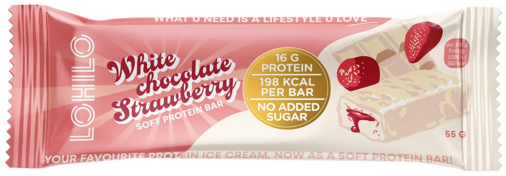 Lohilo proteinbar Strawberry white