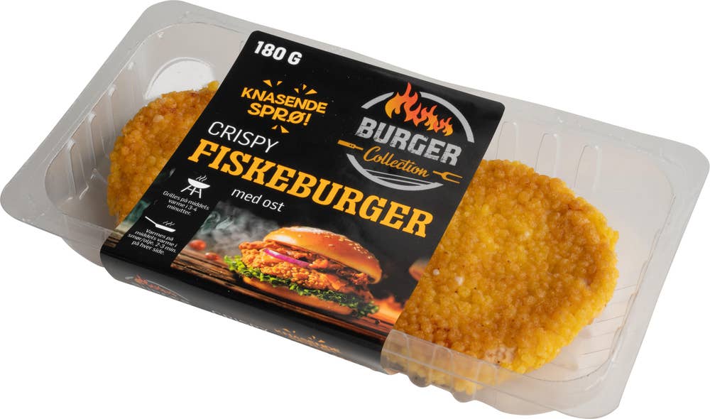 Sprø Fiskeburger med Ost
