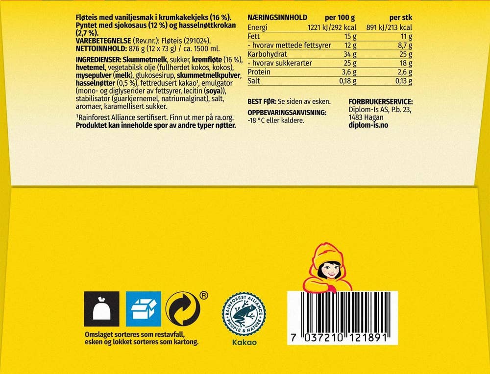 Diplom-is Krone-is sjokolade 12 stk, Partivare