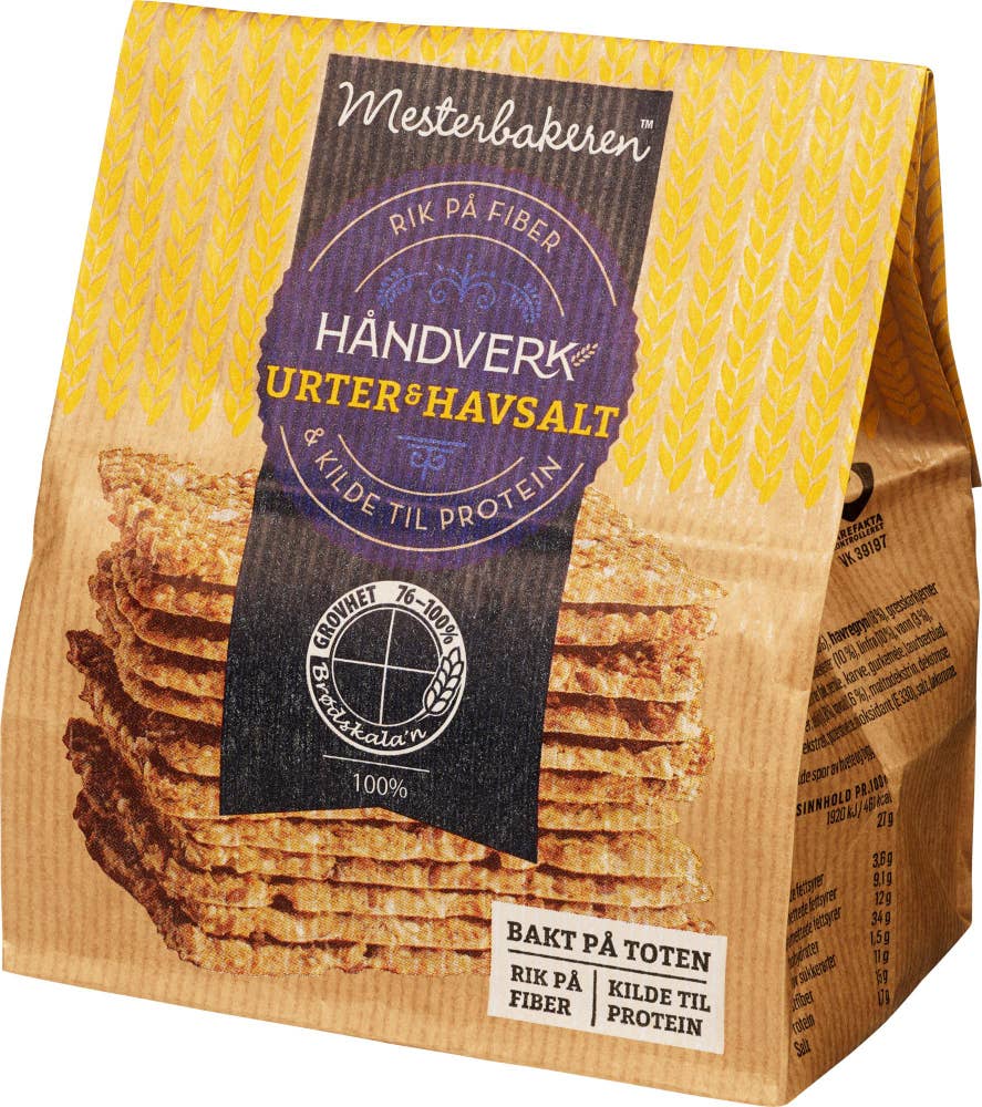 Mesterbakeren Knekkebrød urter og havsalt