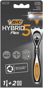 BIC Hybrid 5 Flex barberhøvel Inkluderer 2 refilblader