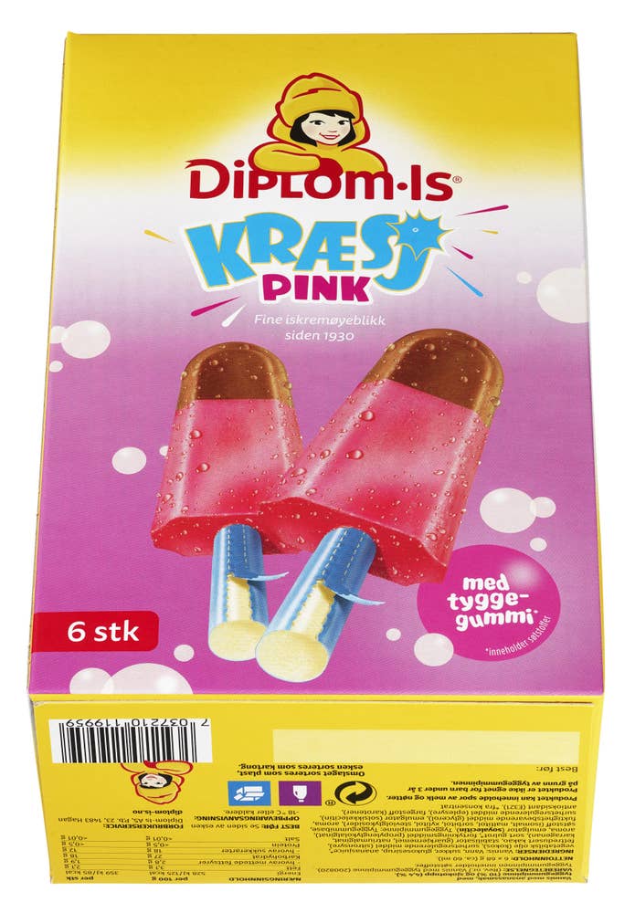 Diplom-is Kræsj Pink 6 stk