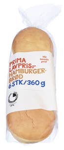 Prima Lavpris Hamburgerbrød 6 stk