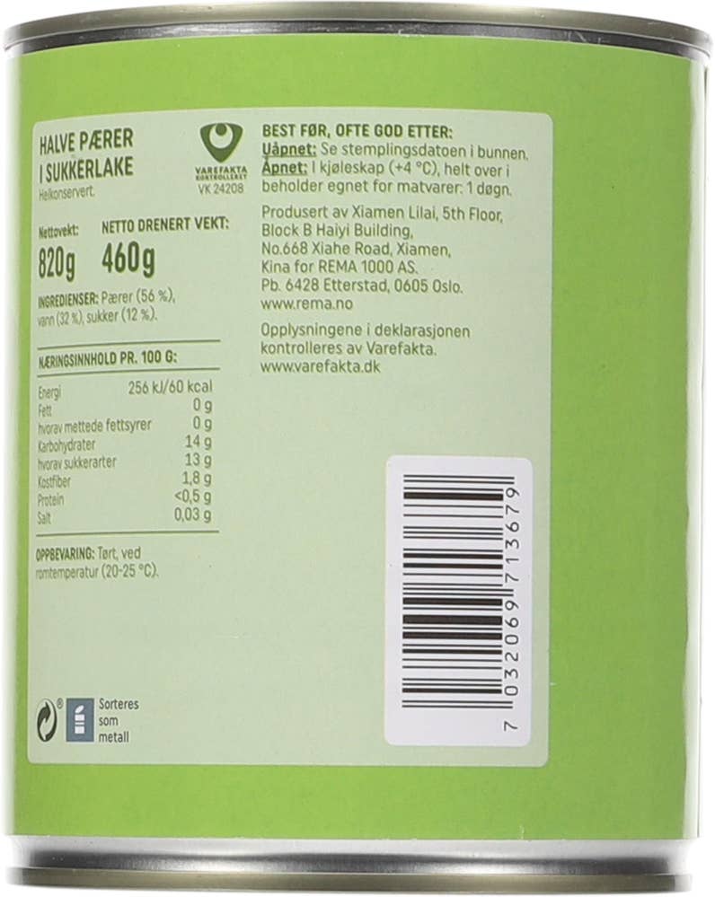 R Halve pærer i sukkerlake