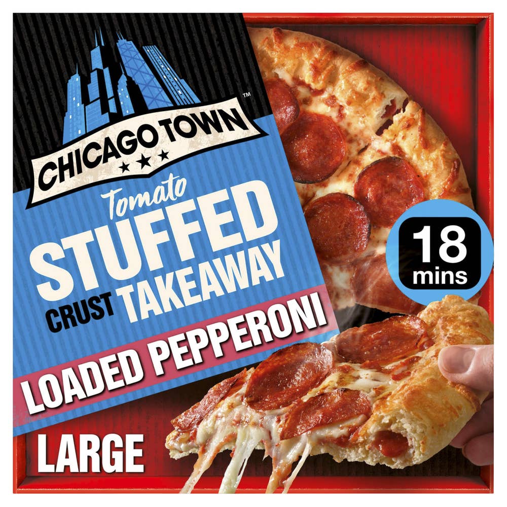 Chicago Town Spicy Pepperoni Takeaway Pizza Tomatfylt Skorpe